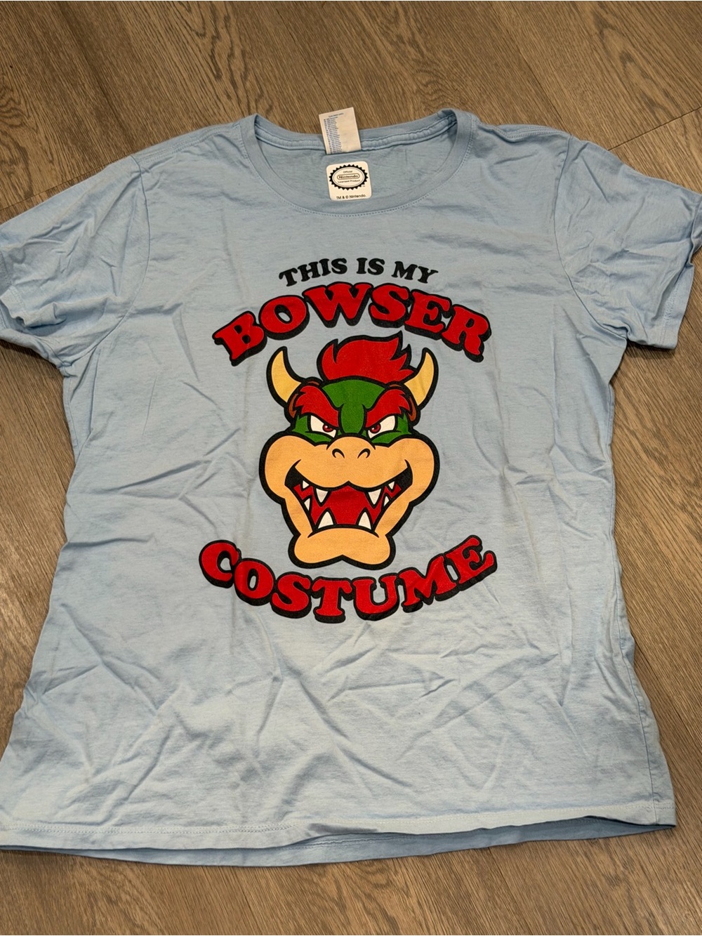 Port & Company Fan Favorite Blue Bowser Super Mario Costume Graphic T-Shirt L